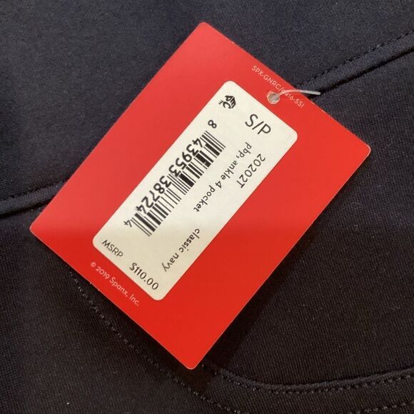 NWT Spanx The Perfect Pant Ankle 4-Pocket In Classic Navy 20202T Small Tall - Picture 7 of 12